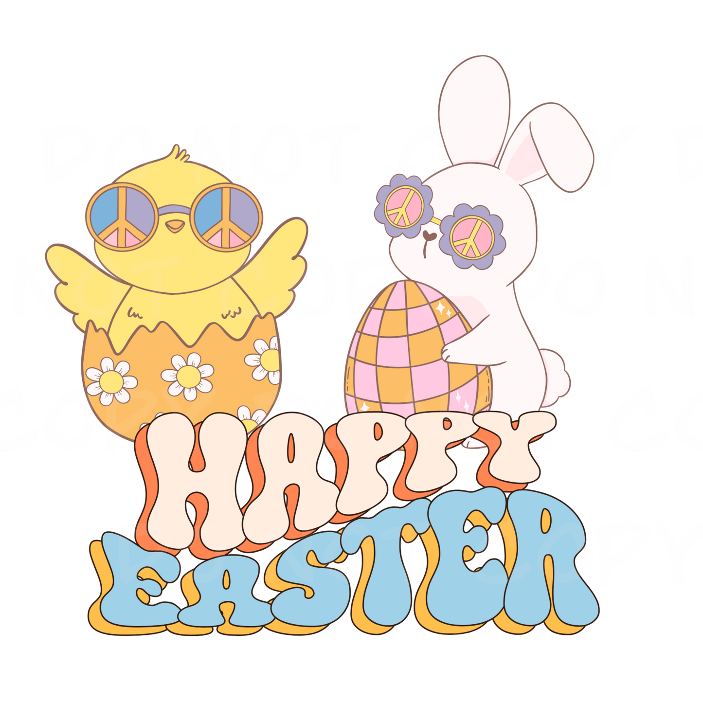 Groovy Easter PNG/Sublimation