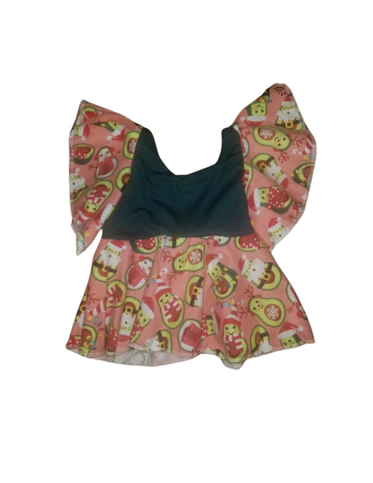 Christmas avocado peplum top 3t