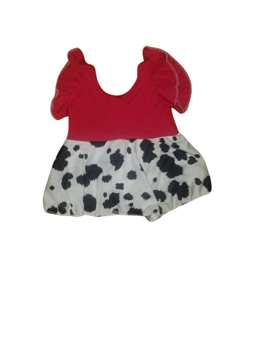 red dalmation peplum top 3t