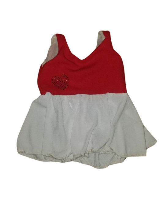 Upcycled red heart peplum top 3t