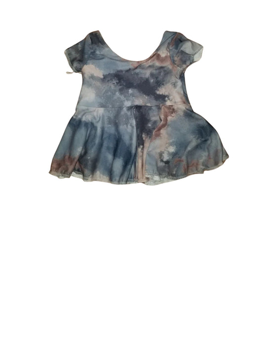 Grey and tan tie dye peplum top 3t