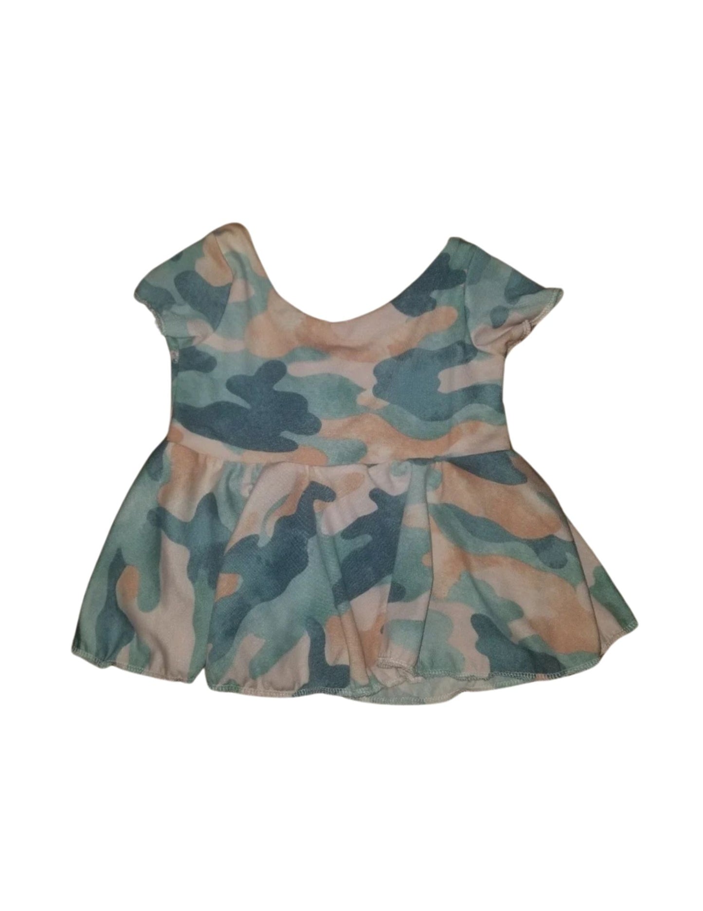 Pink camo peplum top 3t