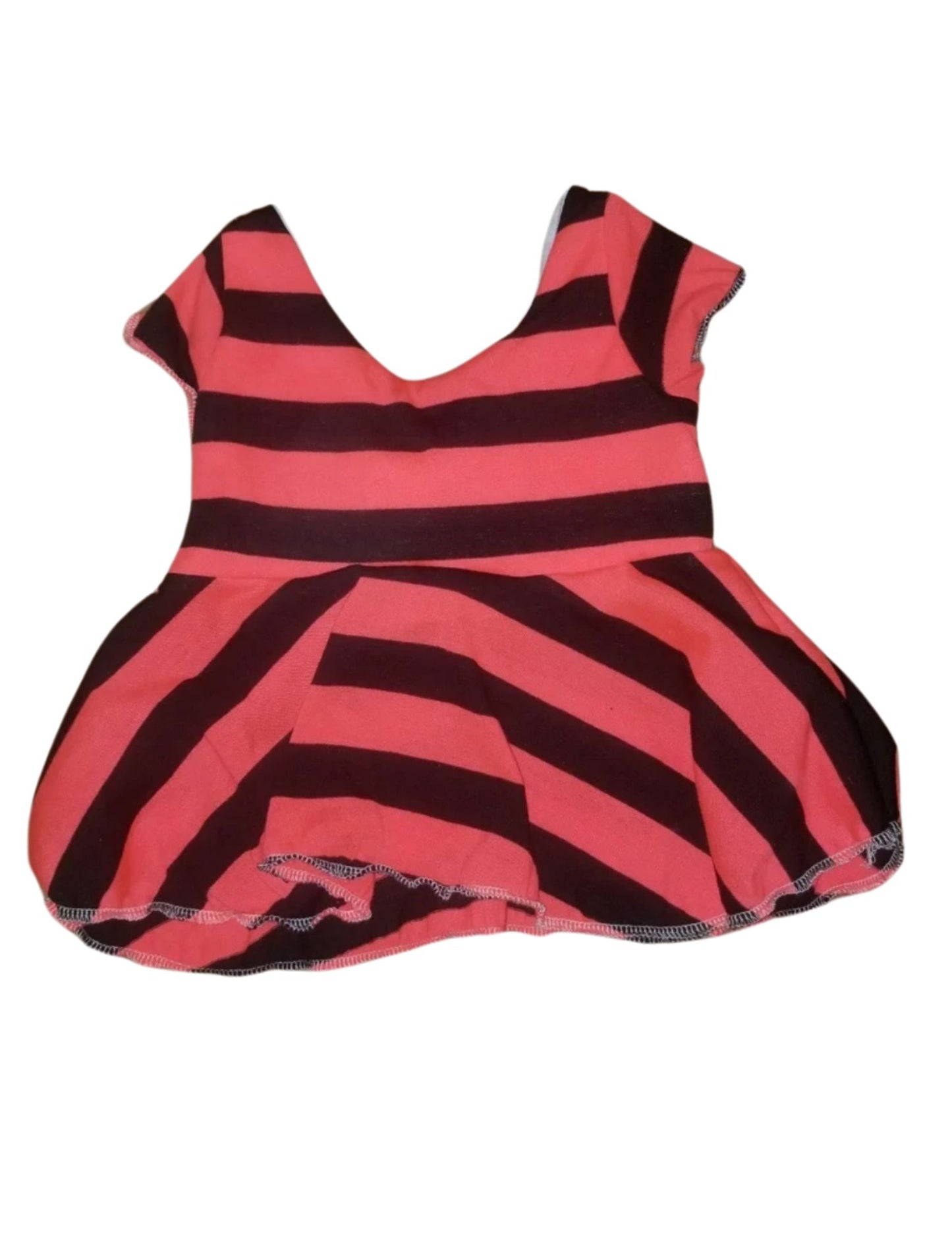 Orange and black striped peplum top 3t