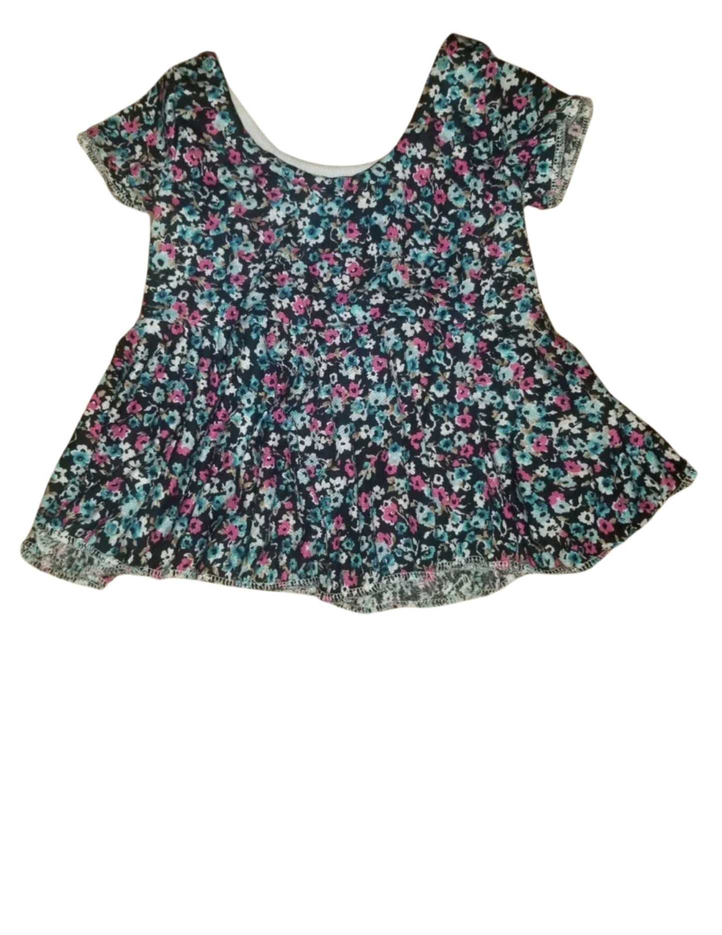 Navy blue floral peplum top. 4t