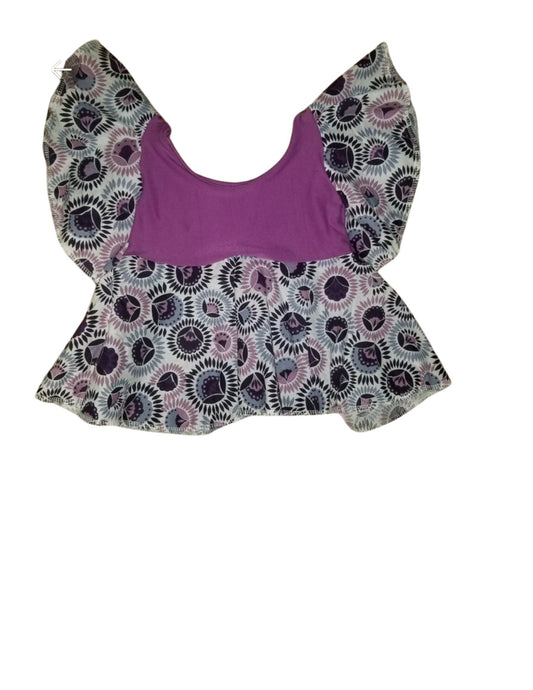 Purple floral peplum top. 4t