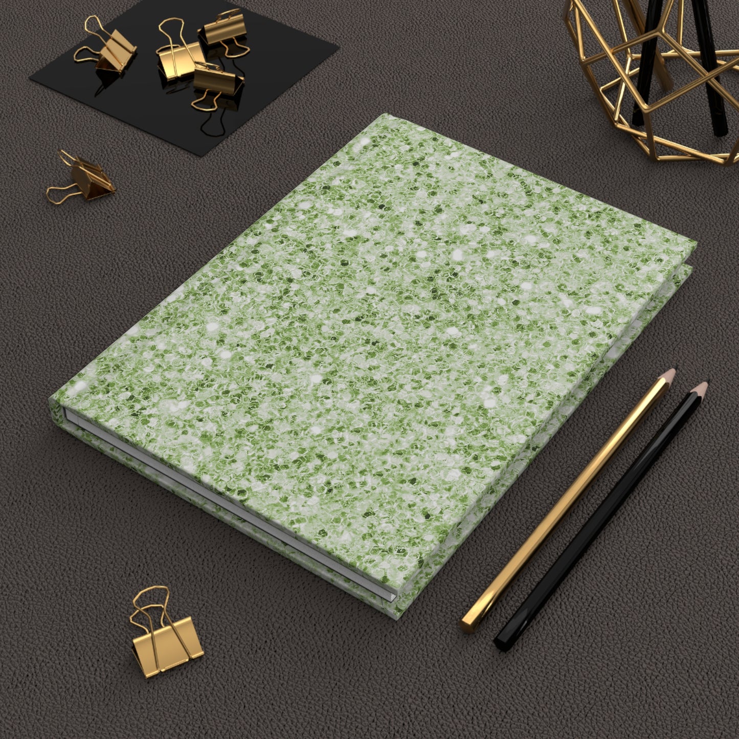 Green Glitter Hardcover Journal Matte