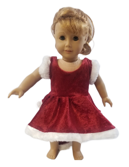 Red high low Christmas dress 18" doll dress