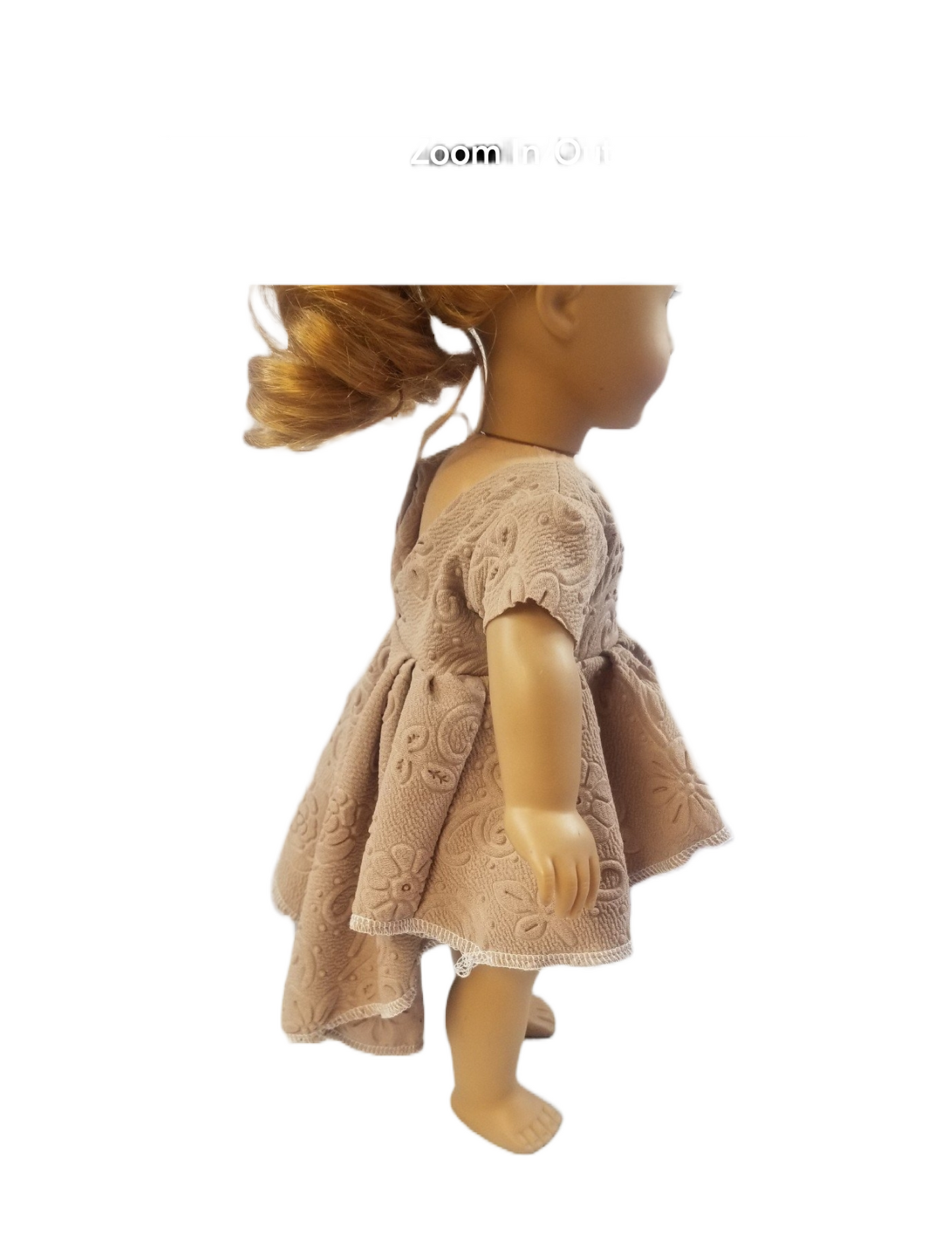 Tan high low 18" doll dress