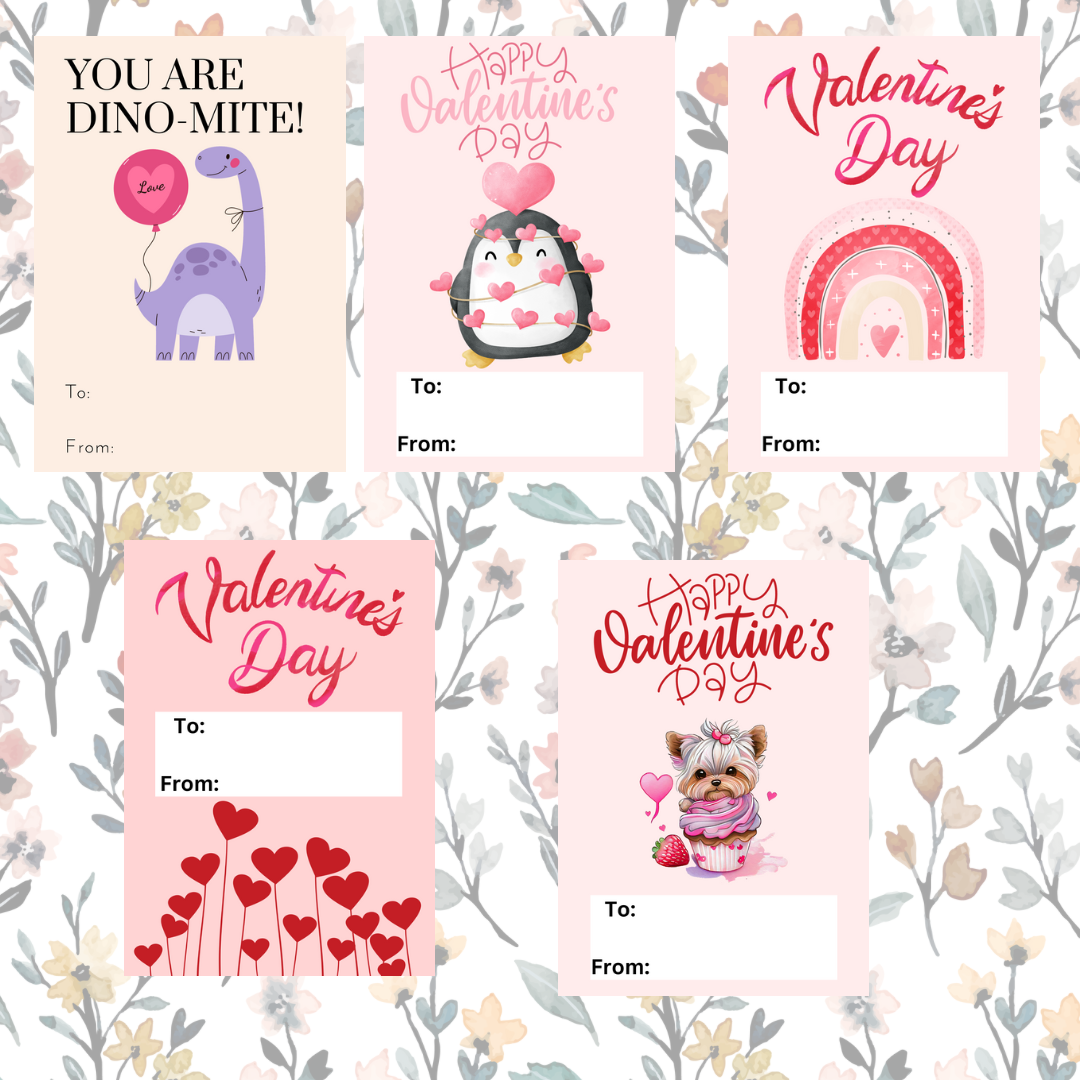 Printable Girly Valentines Day Cards