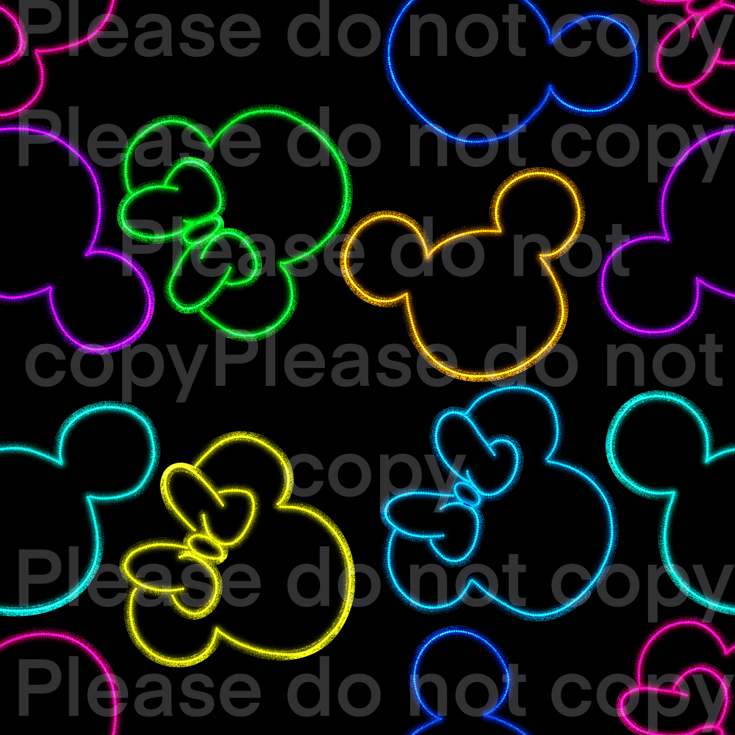 Neon Mouse Head Seamless File