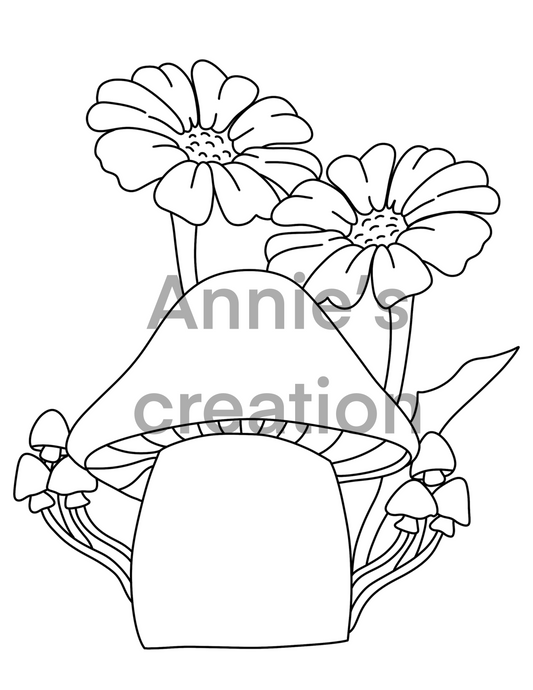 CottageCore Coloring Page PDF & PNG formate included